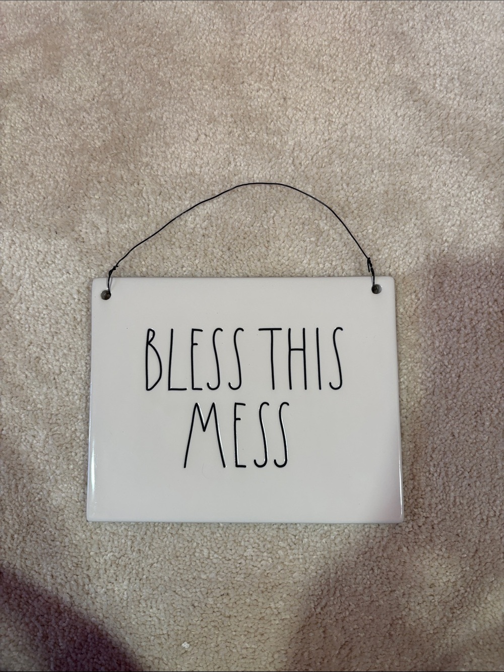 Rae Dunn White 'Bless This Mess' Wall Sign